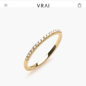 Vrai & Oro, Half Pavé Diamond Band, Size 7, 14K gold